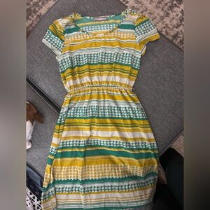 Striped Green and Yellow Dress